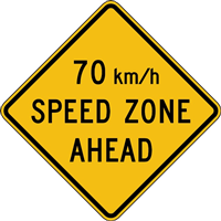 SPEED ZONE 70 KM PER HOUR SIGN Logo Vector