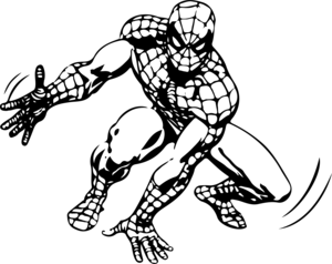 spiderman vector black and white