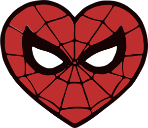 Spiderman Heart Logo Vector
