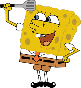 Sponge Bob with spatula Logo PNG Vector
