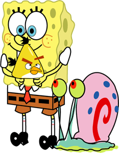 Sponge Holding bird Logo Vector
