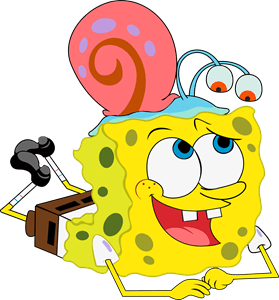 Spongebob and Gary Logo PNG Vector