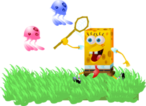 SpongeBob Jellyfishing Logo PNG Vector