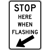 STOP HERE WHEN FLASHING SIGN Logo PNG Vector
