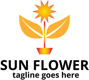 Sun Flower Logo Vector