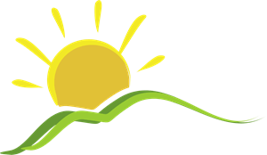 Sun Mountain Brush Logo Vector