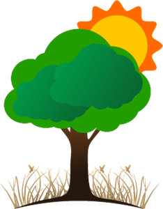Sun Tree Logo Vector