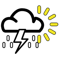 SUNNY WITH POSSIBLE SHOWERS WEATHER SYMB Logo PNG Vector
