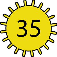 SUNNY WITH TEMPERATURE WEATHER SYMBOL Logo PNG Vector
