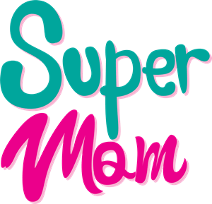 Super Mom - Happy Mother's Day Logo Vector