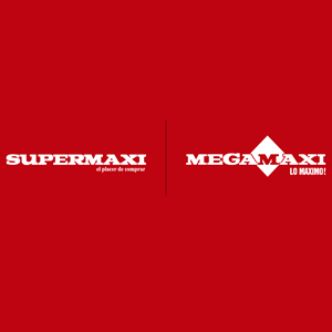 Supermaxi & Megamaxi alternativos fondo rojo Logo Vector
