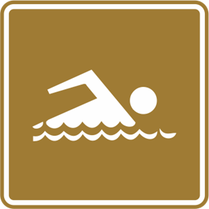 SWIMMING TOURIST SIGN Logo Vector