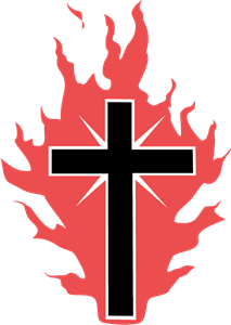 The Cross On Fire For God Logo Vector