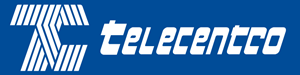 Telecentro antiguo fondo azul horizontal Logo Vector