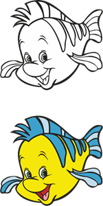The little mermaid – Flounder Logo Vector