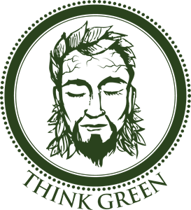 Think Green Floral Face Logo PNG Vector