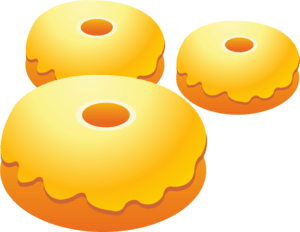 Three Donut Food Logo PNG Vector