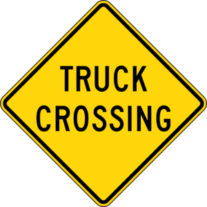 TRUCK CROSSING ROAD SIGN Logo PNG Vector