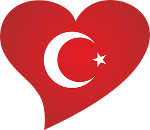 Türk bayrağı kalpte Logo Vector