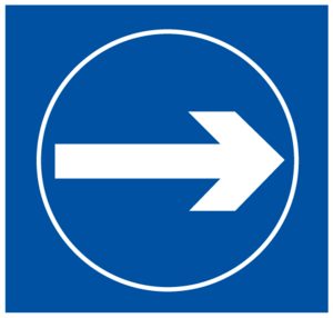 TURN RIGHT AHEAD SIGN Logo PNG Vector