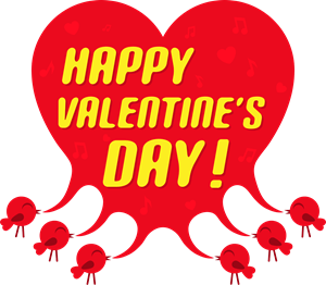 tweet bird happy valentine heart Logo PNG Vector
