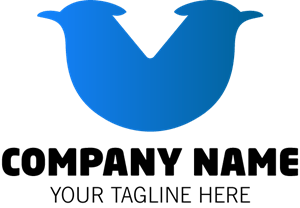 Twins Blue Birds Company Logo Vector