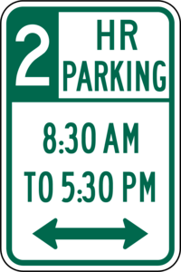 TWO HOUR PARKING SIGN Logo PNG Vector