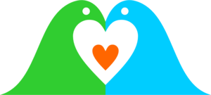 Two Love Birds Hearten Logo PNG Vector