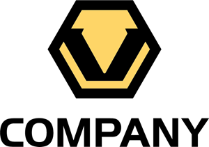 V Hexagon Logo Vector