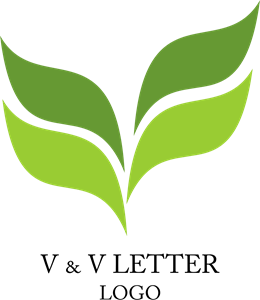 V Letter Green Logo Vector