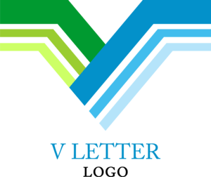 V Line Techno Letter Logo PNG Vector