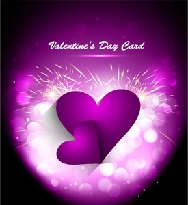 valentine card violet hearts Logo Vector