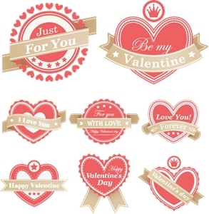 valentine labels Logo PNG Vector