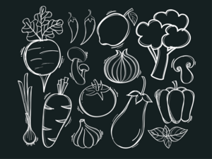 Vegetables Illustrations Logo PNG Vector
