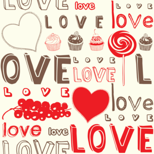 vintage style valentine day doodles Logo PNG Vector