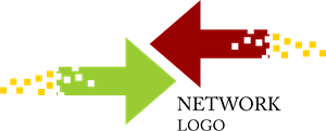 Web Network Arrow Logo Vector