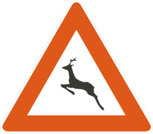 WILD ANIMALS ON THE ROAD SIGN Logo PNG Vector