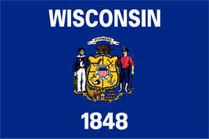 Wisconsin State Flag and Seal Logo PNG Vector