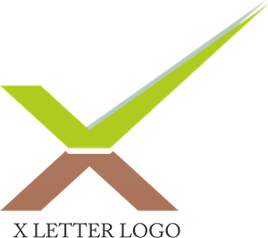 X Tick Letter Logo PNG Vector
