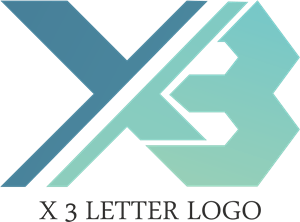 X3 Letter Logo PNG Vector