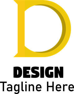 Yellow D Letter Logo PNG Vector