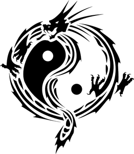 yin yang dragon Logo PNG Vector